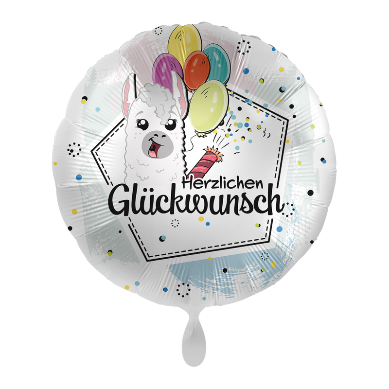Folienballon Lama Herzlichen Glückwunsch