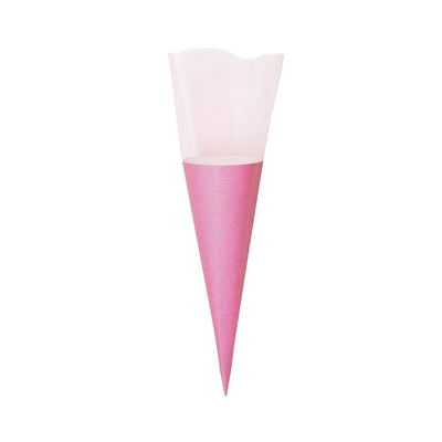 Schultüte mit Tüllverschluss, 35 cm, Glitter-Pink, FSC Recycled