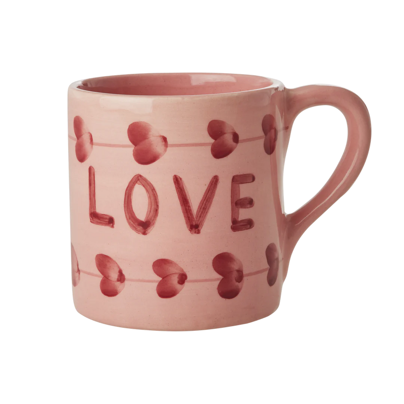 Keramik Becher - Pink - Hand-painted LOVE