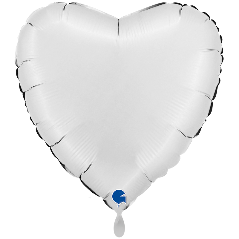 Herzballon XXL Satin Weiß
