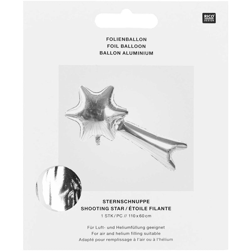 Folienballon Sternschnuppe, silber