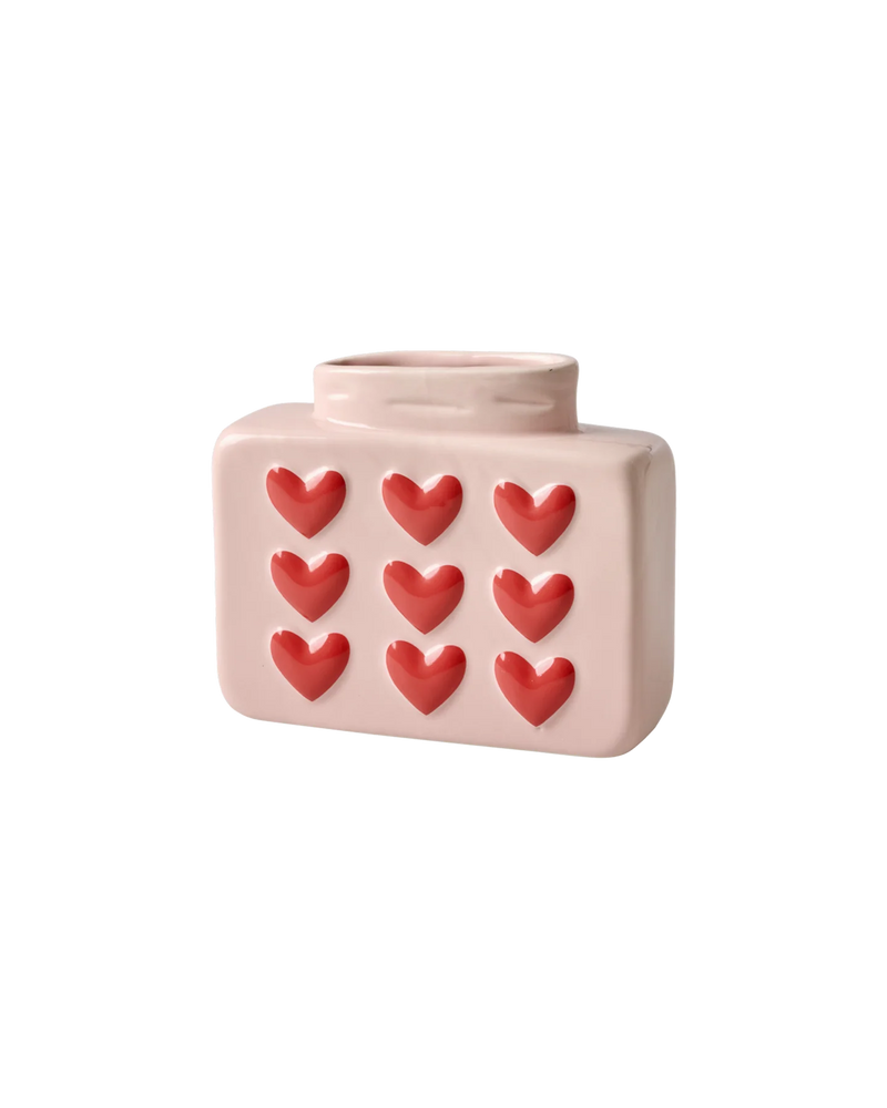 Small Square Ceramic Vase - Pink
