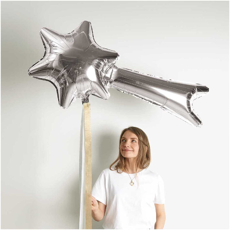 Folienballon Sternschnuppe, silber