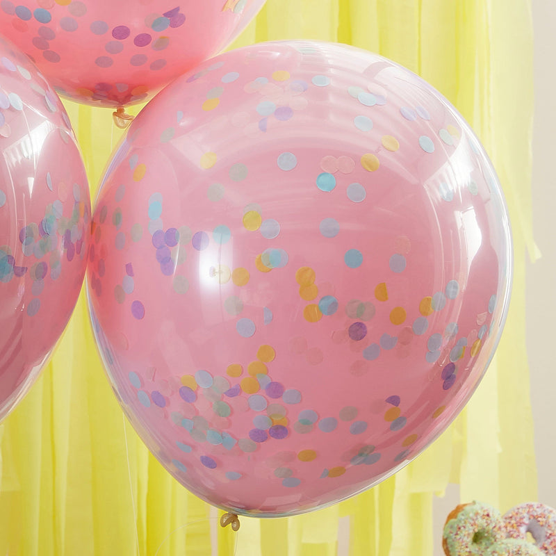 3 Balloons - Double Stuffed Pastel Confetti Balloons | Boutique Ballooons