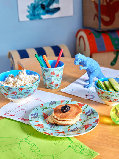 Mittelgroße Becher - Blau - Dragon Print