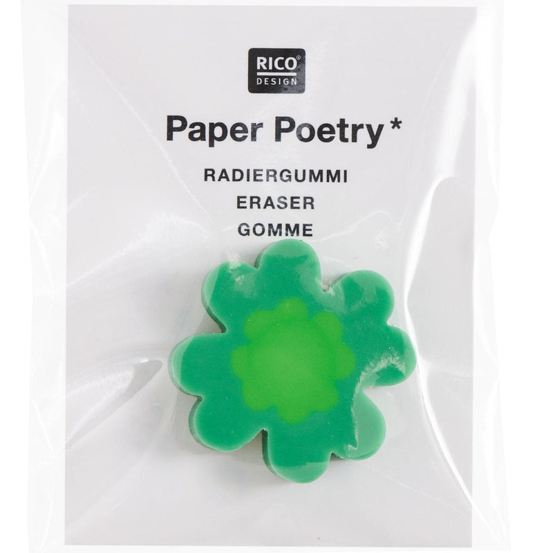 MINI-RADIERGUMMI KLEEBLATT NEONGRÜN 2,5X2,5X0,7CM
