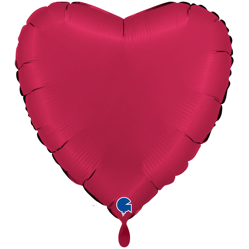 Herzballon XXL Satin Kirschrot
