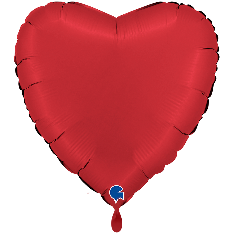 Herzballon XXL Satin Rubinrot