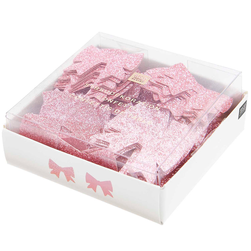 Streudekoration Schleifen, Pink Glitzer, FSC MIX