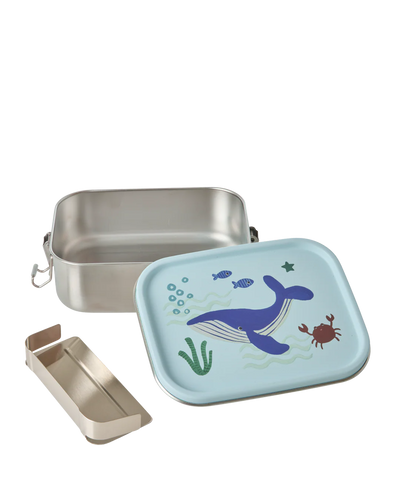 Kleine Rostfreier Stahl Brotdose - Blau - Ocean Print