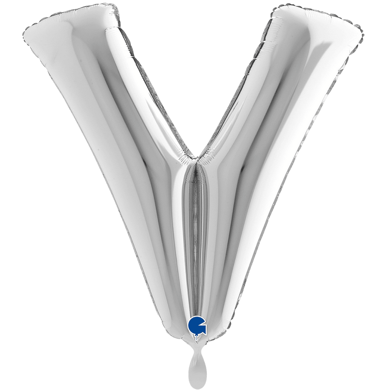 Buchstabenballon V XXL - Silber