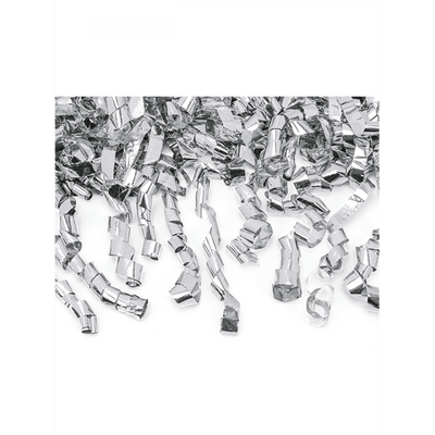Konfettikanone XL - 60cm - Metallic - Luftschlangen - Silber