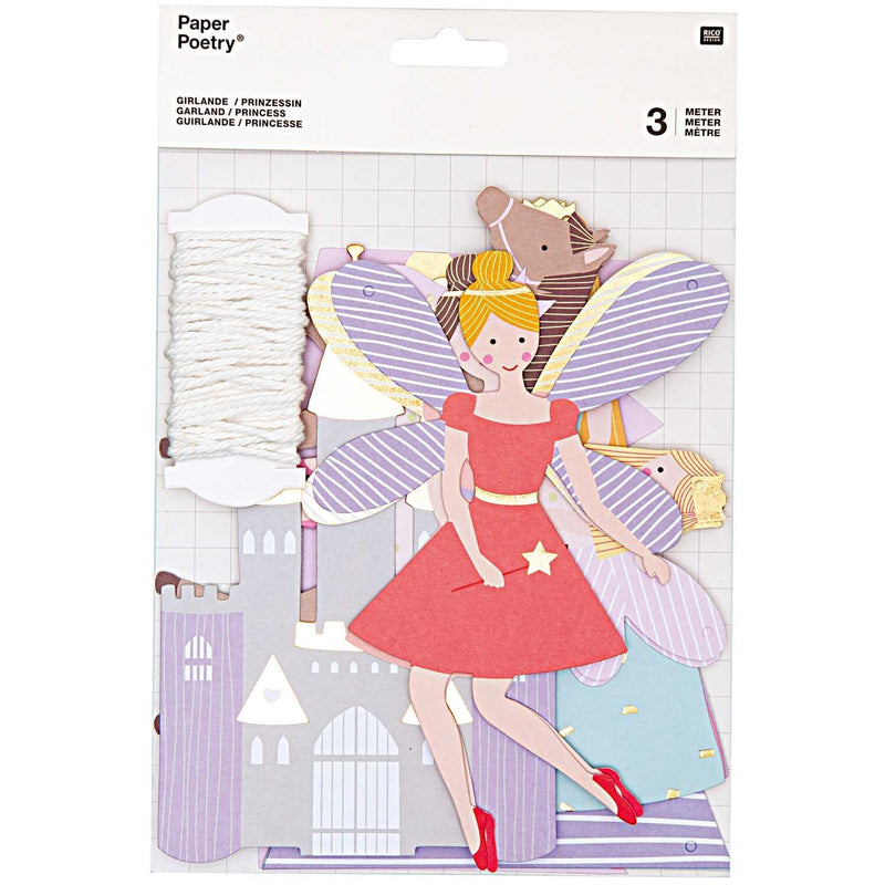 GIRLANDE PRINZESSINNEN MIT 3M GARN