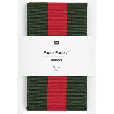 PAPER POETRY WEBBAND DUO STREIFEN GRÜN/ROT 58MMX3M