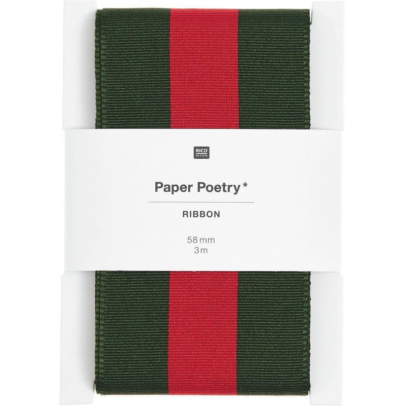 PAPER POETRY WEBBAND DUO STREIFEN GRÜN/ROT 58MMX3M