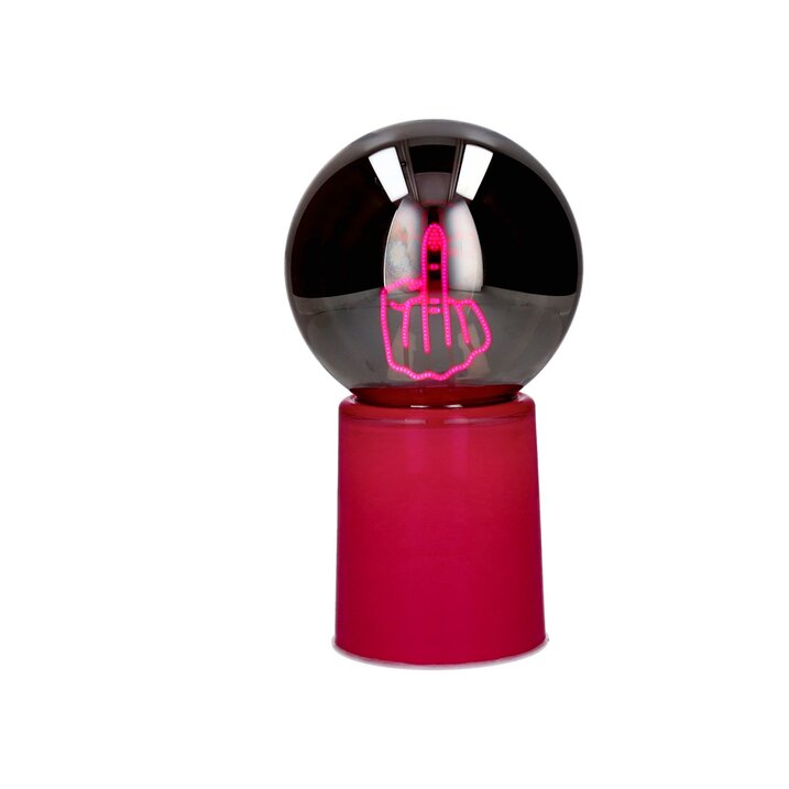 GLOWMANCE, LED-LEUCHTKUGEL, NEONLICHT, MOTIV: MITTELFINGER, PINK