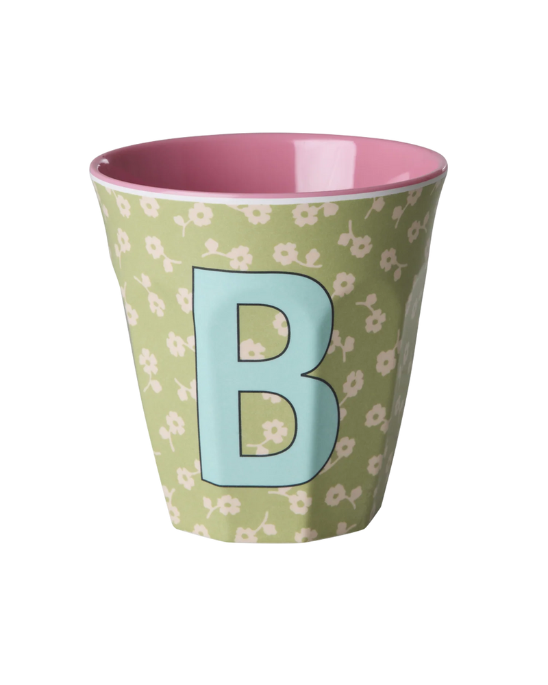 Medium Cup - Soft Green - B - Flowers
