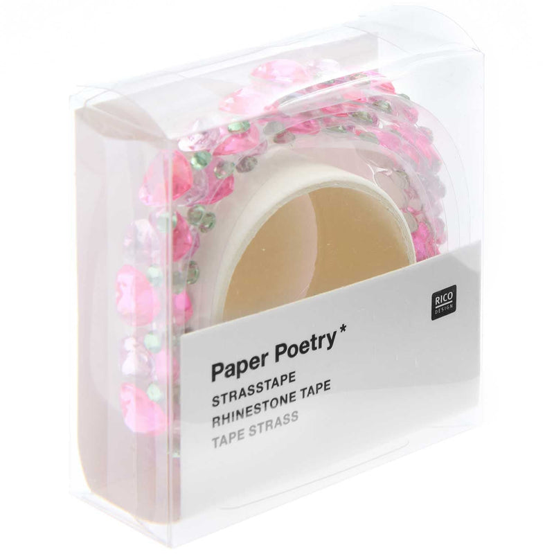 Tape Strass, Herzen, pastell, 1,9 x 50 cm