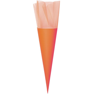 Schultüte mit Tüllverschluss, 70cm, Neon Rot, FSC Recycled