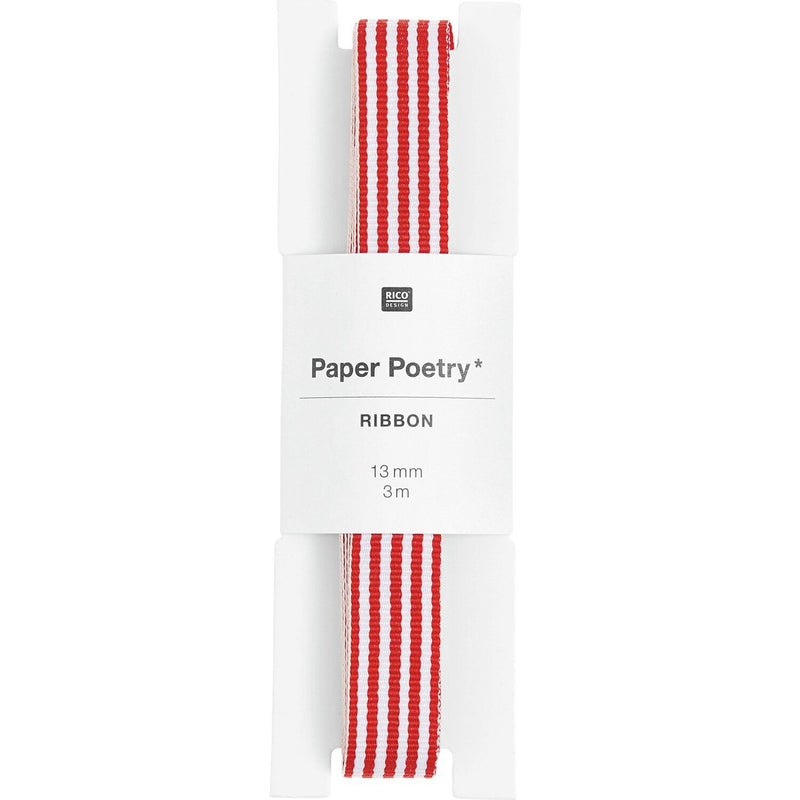 PAPER POETRY WEBBAND DUO STREIFEN ROT/WEISS 13MMX3M