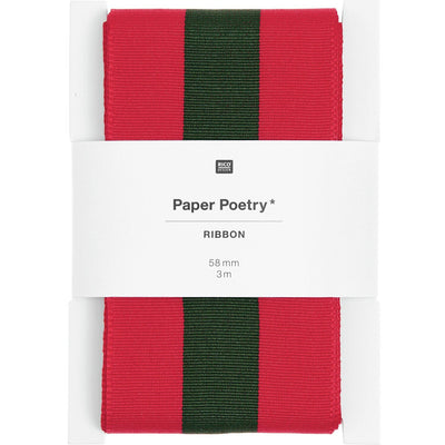 PAPER POETRY WEBBAND DUO STREIFEN ROT/GRÜN 58MMX3M