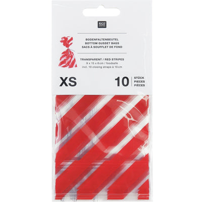 KEKSTÜTEN ROTE STREIFEN 10 STÜCK  90x150mm