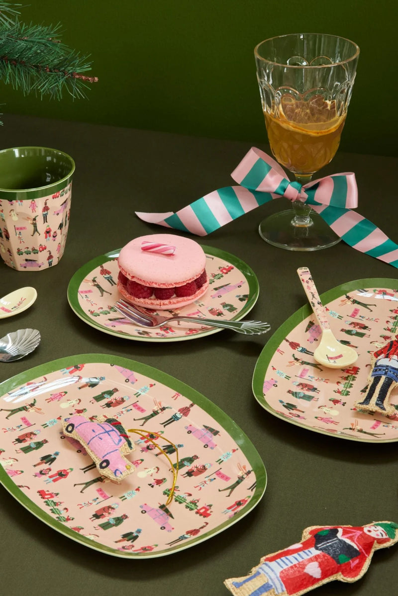 Mittelgroße Becher - Gräuliches Pink - Holiday Print