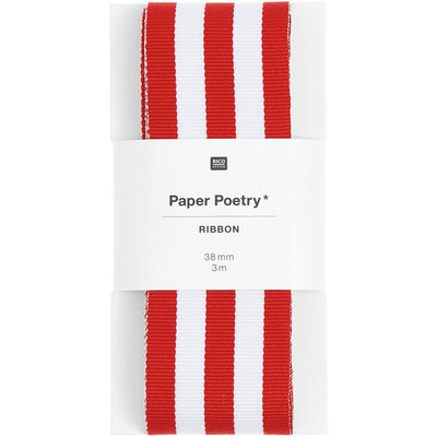 PAPER POETRY WEBBAND DUO STREIFEN ROT/WEISS 38MMX3M