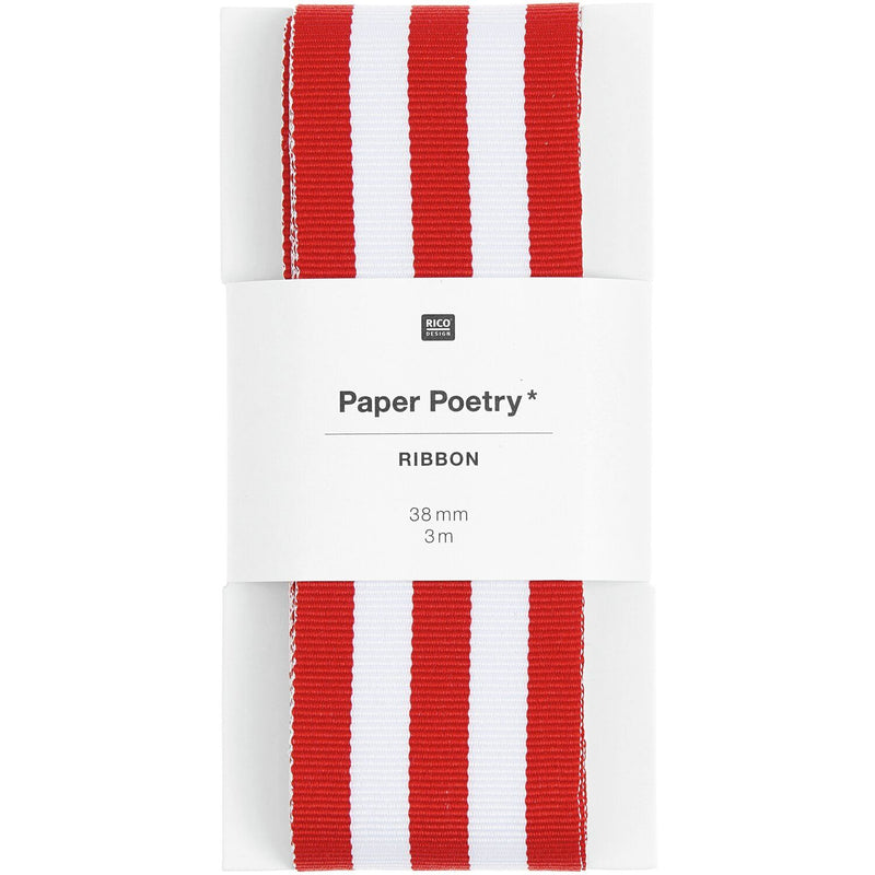 PAPER POETRY WEBBAND DUO STREIFEN ROT/WEISS 38MMX3M