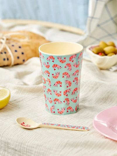 Großer Becher - Mint - Shrimp Print