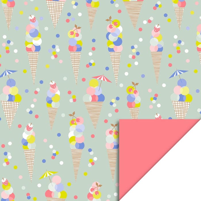Geschenkpapier "Ice Confetti - Bright Salmon (70 cm x 3 m)