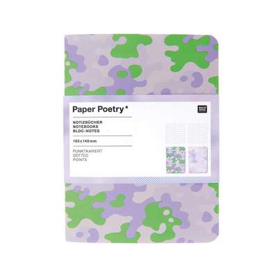 Paper Poetry Notizbücher A6 camouflage-blurry 2 Stück | Boutique Ballooons