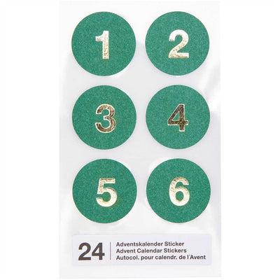 Adventskalender-Sticker, grün FSC Mix