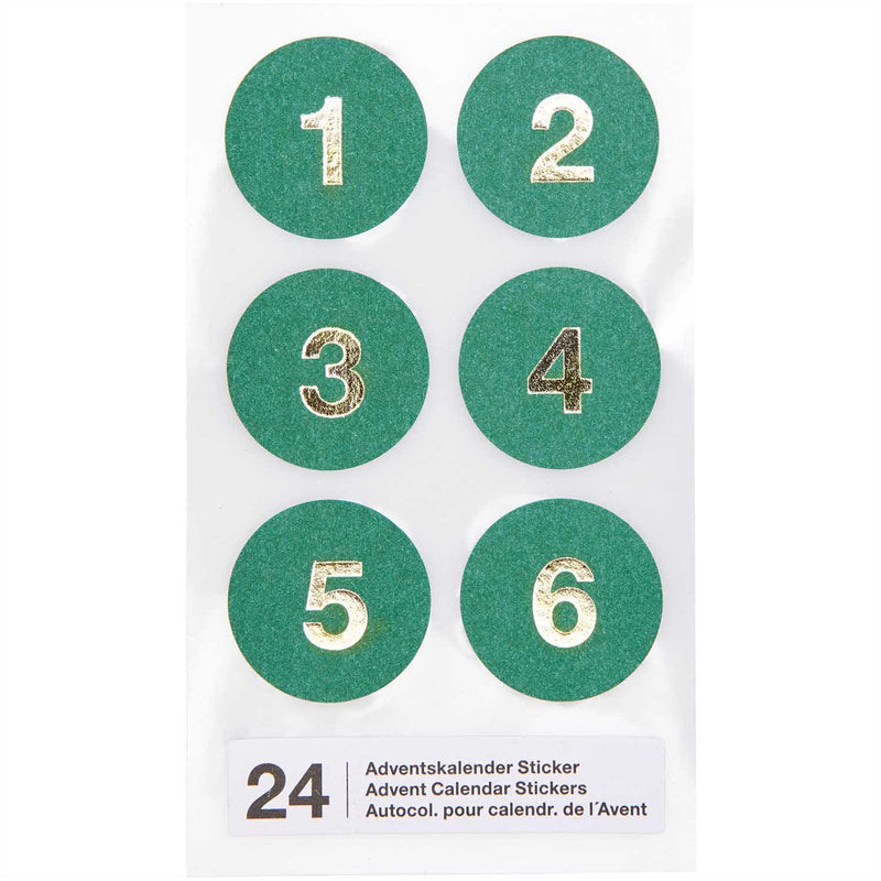 Adventskalender-Sticker, grün FSC Mix