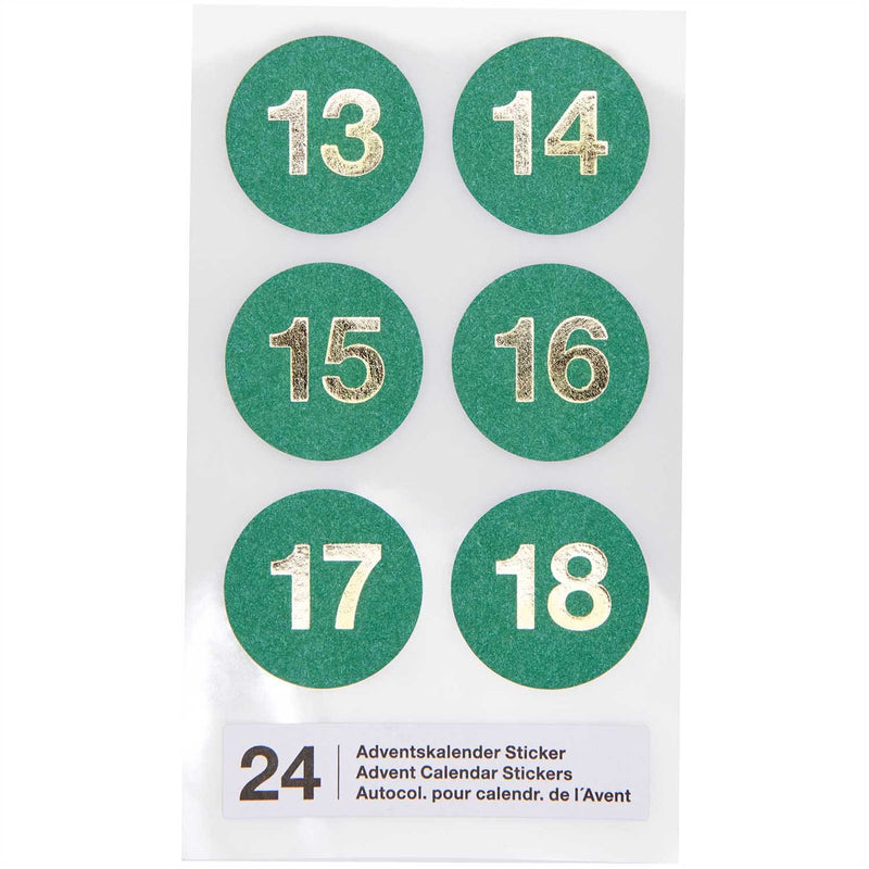 Adventskalender-Sticker, grün FSC Mix