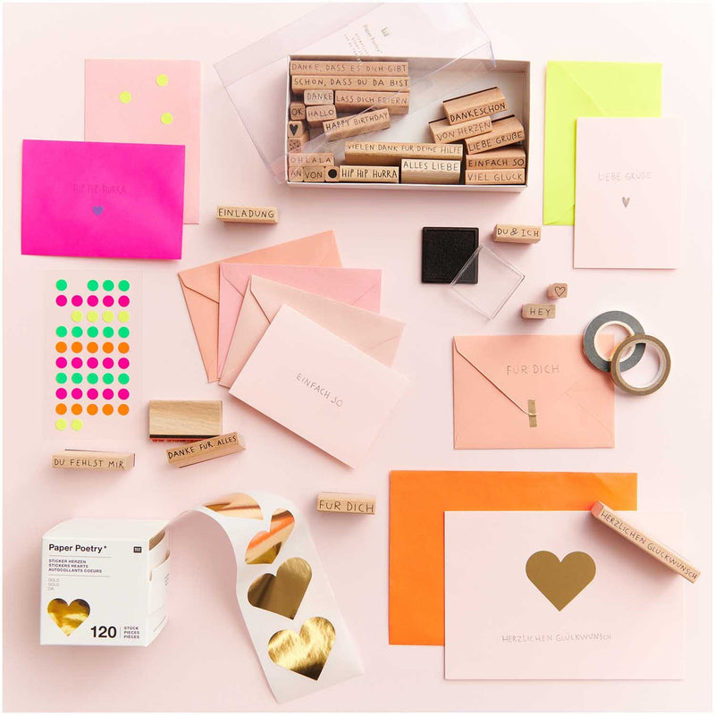 Sticker Herzen gold FSC MIX