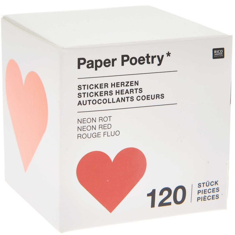 Sticker Herzen neonrot FSC MIX