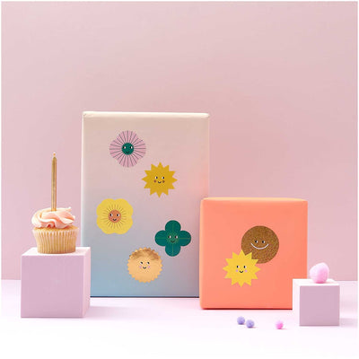 Paper Poetry Sticker Sonnen & Kleeblätter 5,5cm 120 Stück auf der Rolle | Boutique Ballooons