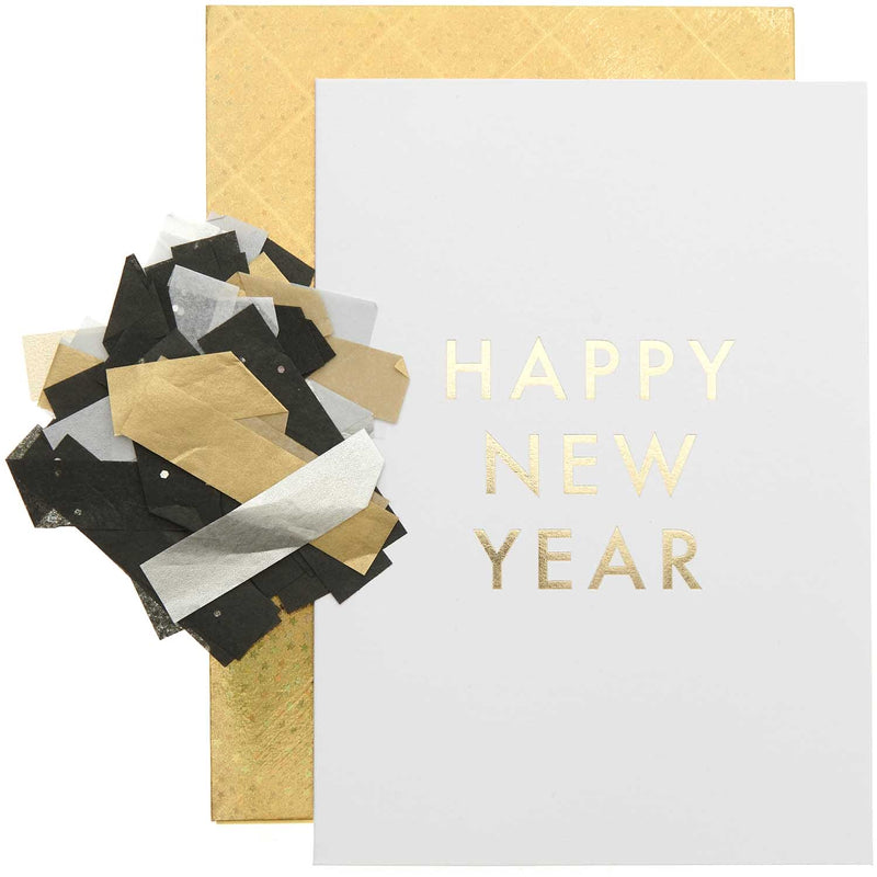 DIY Karte Happy New Year, weiß
