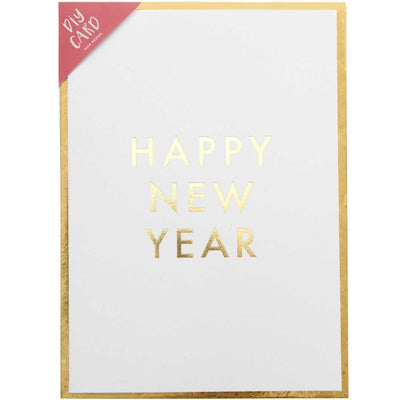 DIY Karte Happy New Year, weiß