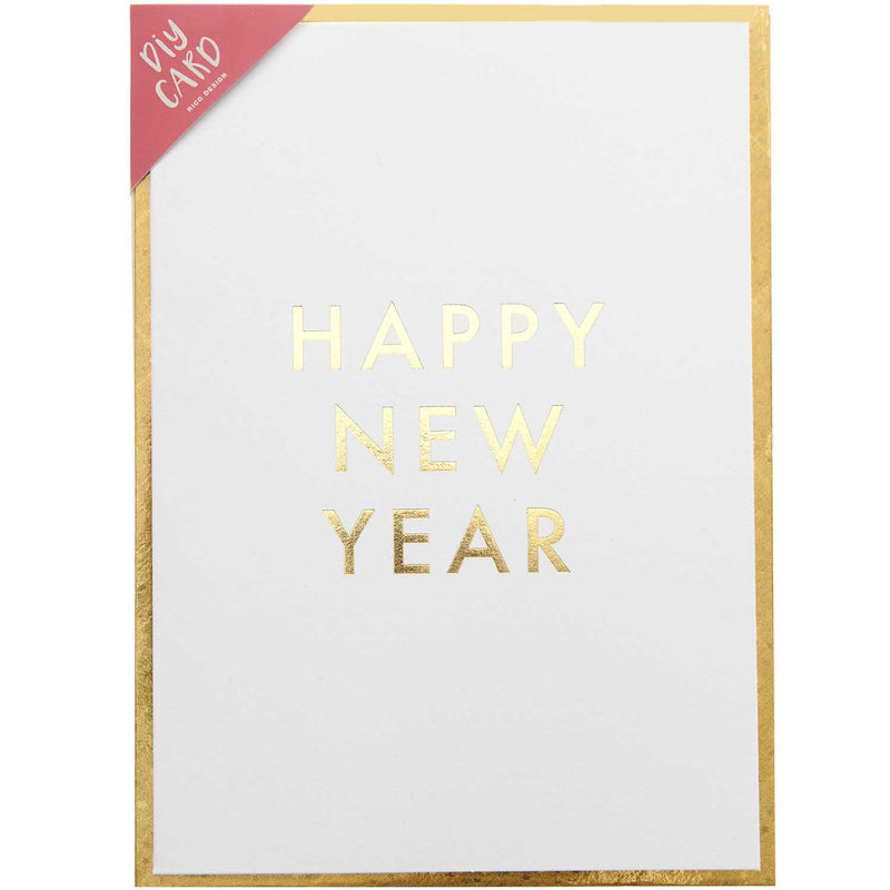 DIY Karte Happy New Year, weiß