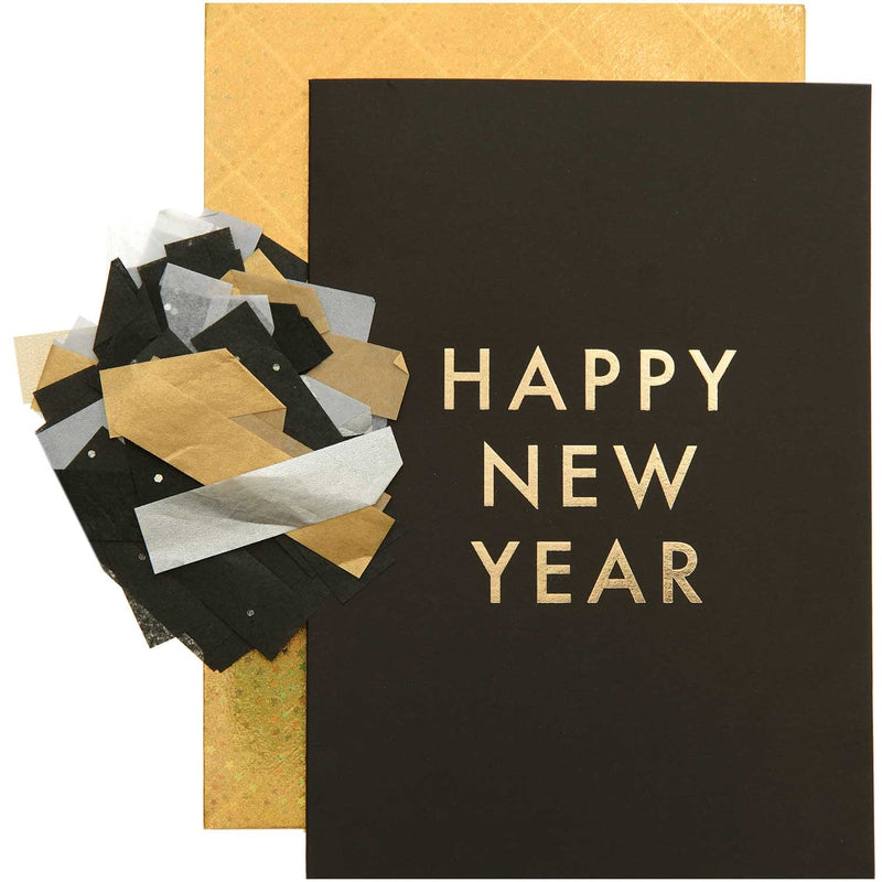 DIY Karte Happy New Year, schwarz