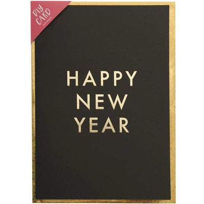 DIY Karte Happy New Year, schwarz