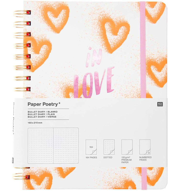 Paper Poetry Bullet Diary Spiralbindung In Love with Me DIN A5 164 Seiten