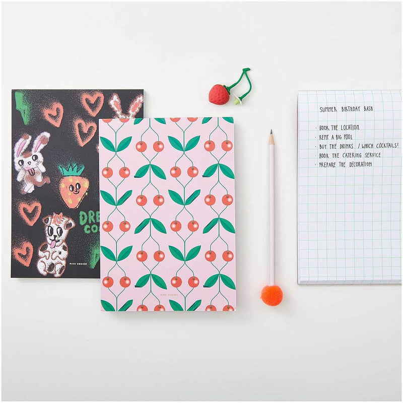 Paper Poetry Notizblock Kirschen A5 50 Blatt 100g/m2 | Boutique Ballooons