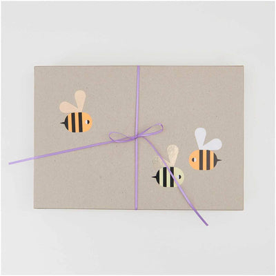 Paper Poetry Sticker Bienen Ø 5cm 120 Stück auf der Rolle | Boutique Ballooons