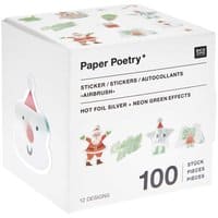 Paper Poetry Sticker Christmas Rocks! Airbrush Ø 5cm 100 Stück auf der Rolle