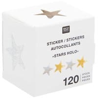 Paper Poetry Sticker Sterne holografisch Gold-Silber Ø 2,5cm 120 Stück auf der Rolle | Boutique Ballooons
