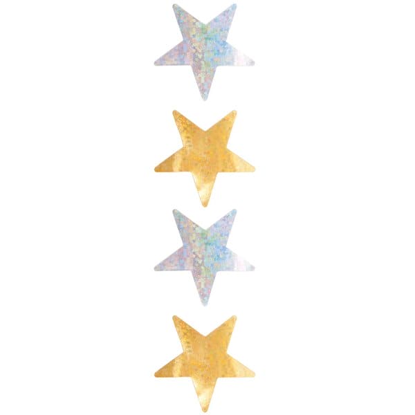 Paper Poetry Sticker Sterne holografisch Gold-Silber Ø 2,5cm 120 Stück auf der Rolle | Boutique Ballooons