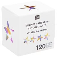 Paper Poetry Sticker Sterne Rainbow Ø 2,5cm 120 Stück auf der Rolle | Boutique Ballooons